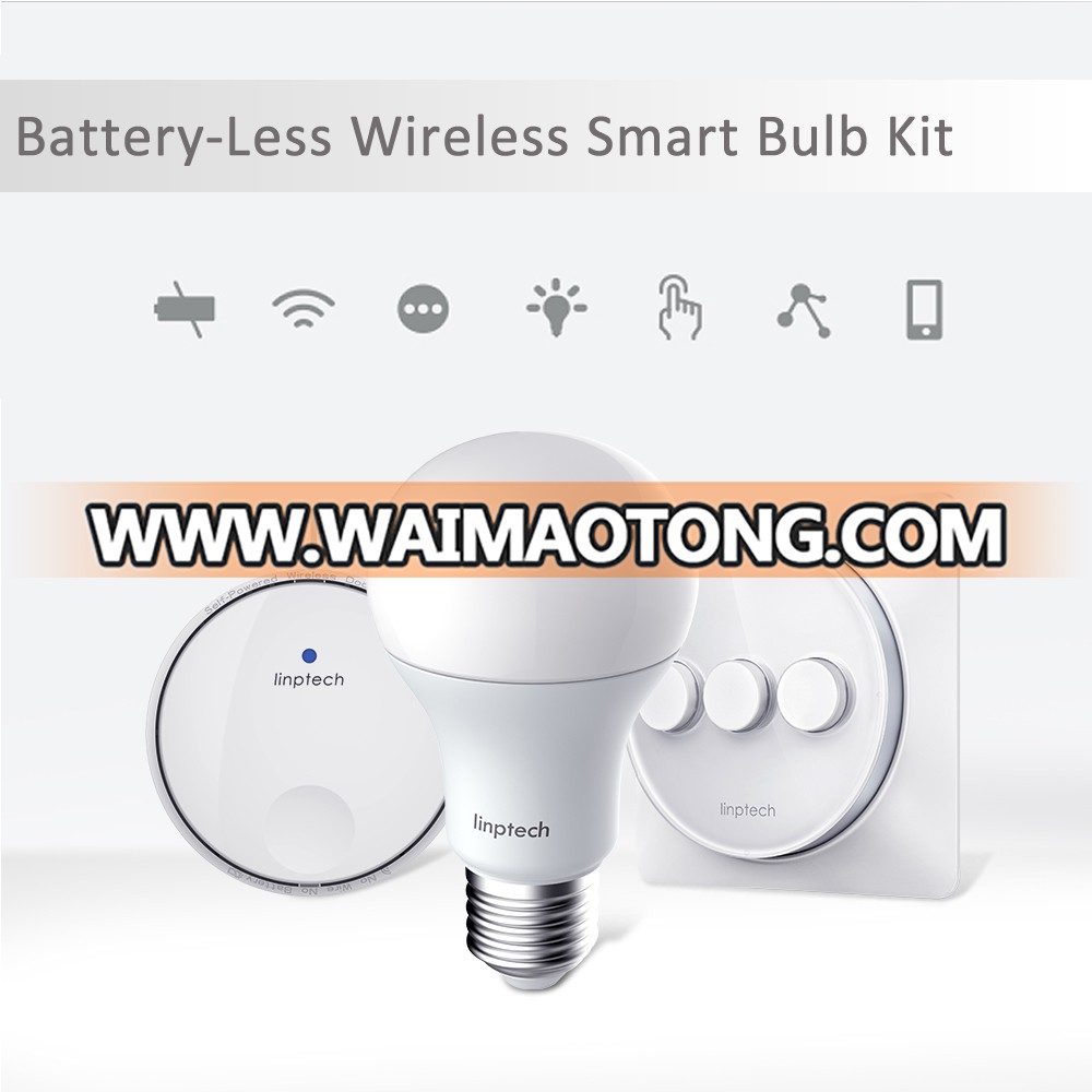 Smart Led Bulb Light Kit with Remote Control Batteryless Switch